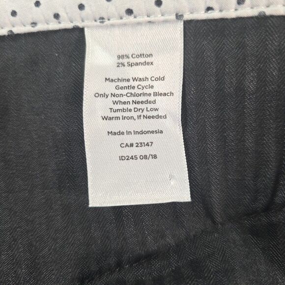 Talbots Perfect Crop Pants Women's Size 14 Mid Rise Black Button Leg Stretch - Picture 6 of 10